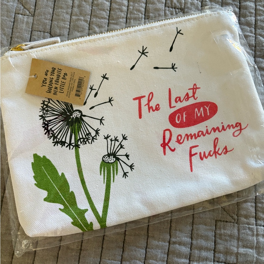 Last of my remaining fucks Canvas Cosmetic Bag - White and Green